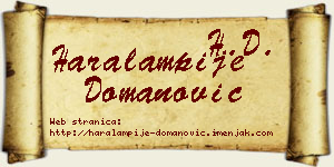 Haralampije Domanović vizit kartica